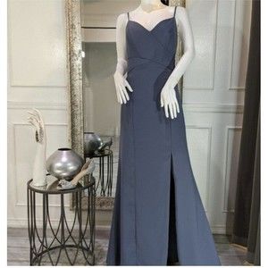 Dessy Collection Grey Formal Evening Dress Gown Size 0